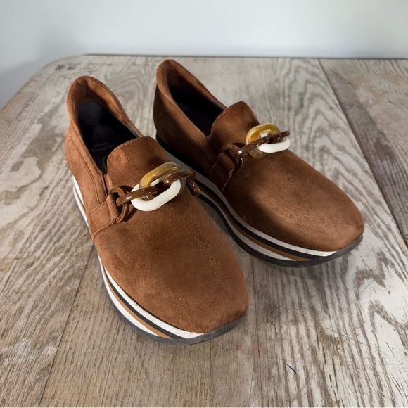 Softwaves Gada Loafer in Chocolate Brown Striped Platform Women’s Size 41 - Picture 9 of 12